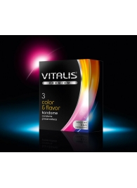 Цветные ароматизированные презервативы VITALIS PREMIUM color   flavor - 3 шт. - Vitalis - купить с доставкой в Оренбурге