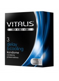Презервативы VITALIS PREMIUM delay   cooling с охлаждающим эффектом - 3 шт. - Vitalis - купить с доставкой в Оренбурге