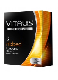 Ребристые презервативы VITALIS PREMIUM ribbed - 3 шт. - Vitalis - купить с доставкой в Оренбурге