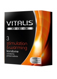 Презервативы VITALIS PREMIUM stimulation   warming с согревающим эффектом - 3 шт. - Vitalis - купить с доставкой в Оренбурге