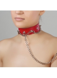Красный ошейник из натуральной кожи - Sitabella - купить с доставкой в Оренбурге