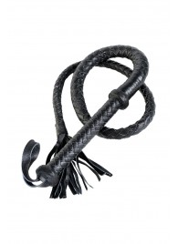 Длинный кожаный кнут с хлопушками на конце - ToyFa - купить с доставкой в Оренбурге