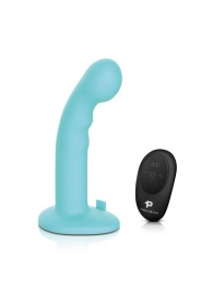 Голубая изогнутая насадка 6in Remote Control Ripple P-Spot G-Spot на черных трусиках - 16 см. - Pegasus - купить с доставкой в Оренбурге