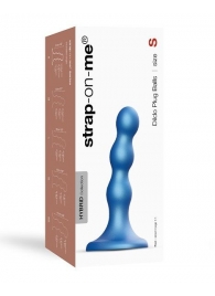 Голубая насадка Strap-On-Me Dildo Plug Balls size S - Strap-on-me - купить с доставкой в Оренбурге