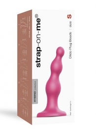 Розовая насадка Strap-On-Me Dildo Plug Beads size S - Strap-on-me - купить с доставкой в Оренбурге