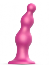 Розовая насадка Strap-On-Me Dildo Plug Beads size S - Strap-on-me - купить с доставкой в Оренбурге