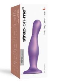 Фиолетовая насадка Strap-On-Me Dildo Plug Curvy size L - Strap-on-me - купить с доставкой в Оренбурге