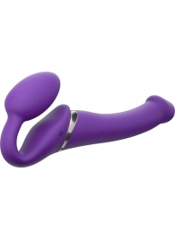 Фиолетовый безремневой вибрострапон Vibrating Bendable Strap-On - size L - Strap-on-me - купить с доставкой в Оренбурге