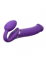 Фиолетовый безремневой вибрострапон Silicone Bendable Strap-On - size XL - Strap-on-me - купить с доставкой в Оренбурге