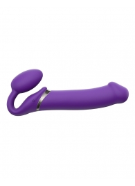 Фиолетовый безремневой вибрострапон Silicone Bendable Strap-On - size XL - Strap-on-me - купить с доставкой в Оренбурге