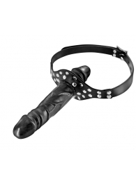 Черный кляп-фаллоимитатор Double Penis Gag - Fetish Tentation - купить с доставкой в Оренбурге