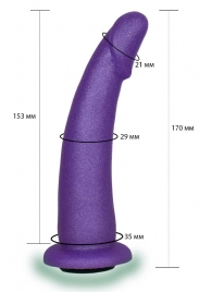 Фиолетовая гладкая изогнутая насадка-плаг - 17 см. - LOVETOY (А-Полимер) - купить с доставкой в Оренбурге