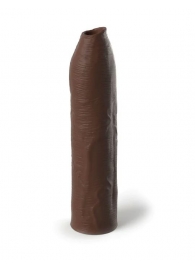 Коричневая насадка-удлинитель Uncut Silicone Penis Enhancer - 17,8 см. - Pipedream - в Оренбурге купить с доставкой