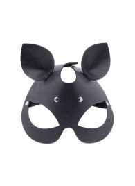 Черная кожаная маска  Кошка  с маленькими ушками - Crazy Handmade - купить с доставкой в Оренбурге