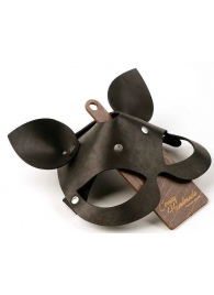 Черная кожаная маска  Кошка  с маленькими ушками - Crazy Handmade - купить с доставкой в Оренбурге