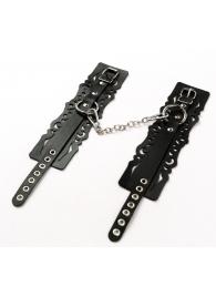 Узорчатые кожаные оковы с регулируемыми ремешками - Crazy Handmade - купить с доставкой в Оренбурге