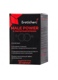 Капсулы для мужчин Erotichard male power с пантогематогеном - 20 капсул (0,370 гр.) - Erotic Hard - купить с доставкой в Оренбурге