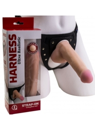 Страпон Harness из двух предметов: трусики с плугом и насадка-фаллос - 17 см. - LOVETOY (А-Полимер) - купить с доставкой в Оренбурге