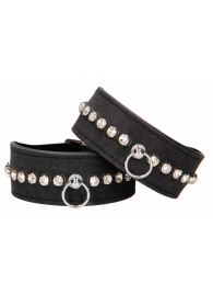 Черные поножи Diamond Studded Ankle Cuffs - Shots Media BV - купить с доставкой в Оренбурге