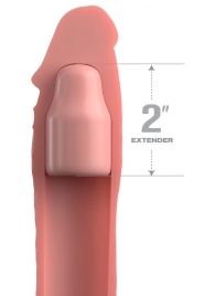 Телесная насадка-удлинитель 2 Inch Silicone X-tension with Strap - 20,3 см. - Pipedream - в Оренбурге купить с доставкой