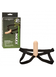 Телесный фаллопротез из силикона Extension with Harness - 15,75 см. - California Exotic Novelties - купить с доставкой в Оренбурге