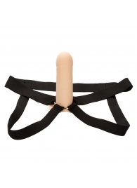 Телесный фаллопротез из силикона Extension with Harness - 15,75 см. - California Exotic Novelties - купить с доставкой в Оренбурге