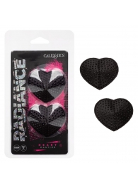 Черные пэстисы в форме сердечек Heart Pasties - California Exotic Novelties - купить с доставкой в Оренбурге