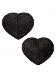 Черные пэстисы в форме сердечек Heart Pasties - California Exotic Novelties - купить с доставкой в Оренбурге