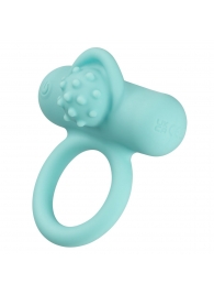 Аквамариновое эрекционное виброкольцо Silicone Rechargeable Nubby Lover’s Delight - California Exotic Novelties - в Оренбурге купить с доставкой