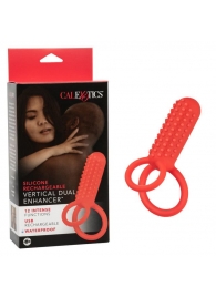 Красное эрекционное кольцо Silicone Rechargeable Vertical Dual Enhancer - California Exotic Novelties - в Оренбурге купить с доставкой