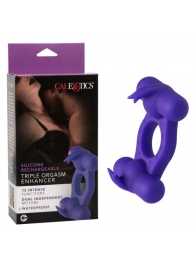 Фиолетовое эрекционное виброкольцо с двумя моторами Silicone Rechargeable Triple Orgasm Enhancer - California Exotic Novelties - в Оренбурге купить с доставкой