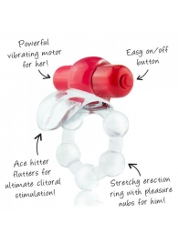 Виброкольцо с язычком и красным виброэлементом Overtime - Screaming O - в Оренбурге купить с доставкой