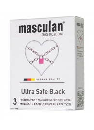 Ультрапрочные презервативы Masculan Ultra Safe Black - 3 шт. - Masculan - купить с доставкой в Оренбурге