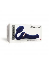 Синий безремневой страпон Multi Orgasm Size S с клиторальной стимуляцией - Strap-on-me - купить с доставкой в Оренбурге