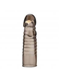 Дымчатая насадка-удлинитель Ribbed Realistic Penis Enhancing Sleeve Extension - 15,2 см. - BlueLine - в Оренбурге купить с доставкой