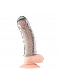 Текстурированная насадка на пенис Clear Textured Penis Enhancing Sleeve Extension - 16,5 см. - BlueLine - в Оренбурге купить с доставкой