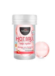 Лубрикант на масляной основе Hot Ball Beija Muito с ароматом клубники и шампанского (2 шарика по 3 гр.) - HotFlowers - купить с доставкой в Оренбурге