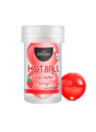 Лубрикант на масляной основе Hot Ball Beija Muito с ароматом клубники (2 шарика по 3 гр.) - HotFlowers - купить с доставкой в Оренбурге