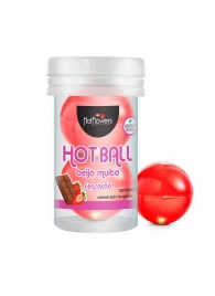 Лубрикант на масляной основе Hot Ball Beija Muito с ароматом шоколада и клубники (2 шарика по 3 гр.) - HotFlowers - купить с доставкой в Оренбурге