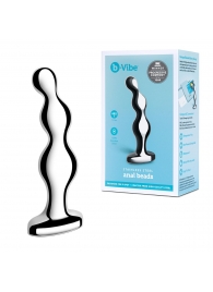 Стальной анальный фаллоимитатор для простаты Stainless Steel Anal Beads - 13 см. - b-Vibe - в Оренбурге купить с доставкой
