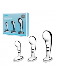 Набор из 3 стальных стимуляторов простаты Stainless Steel P-spot Training Set - b-Vibe - в Оренбурге купить с доставкой
