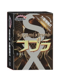 Суженные к основанию презервативы Sagami Xtreme COBRA - 3 шт. - Sagami - купить с доставкой в Оренбурге