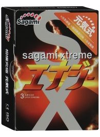 Презервативы Sagami Xtreme ENERGY с ароматом энергетика - 3 шт. - Sagami - купить с доставкой в Оренбурге