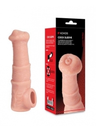 Телесная фантазийная насадка на член Cock Sleeve Size M - KOKOS - в Оренбурге купить с доставкой