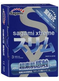 Розовые презервативы Sagami Xtreme FEEL FIT 3D - 3 шт. - Sagami - купить с доставкой в Оренбурге