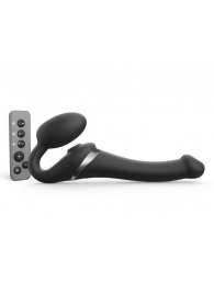 Черный безремневой страпон Multi Orgasm Size S с клиторальной стимуляцией - Strap-on-me - купить с доставкой в Оренбурге