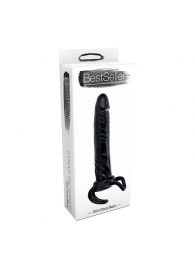 Чёрная насадка-фаллос для двойного проникновения INFLATABLE DILDO SLIM DONG  - 13,5 см. - Toyz4lovers - в Оренбурге купить с доставкой