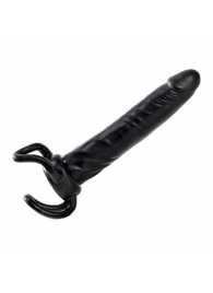 Чёрная насадка-фаллос для двойного проникновения INFLATABLE DILDO SLIM DONG  - 13,5 см. - Toyz4lovers - в Оренбурге купить с доставкой