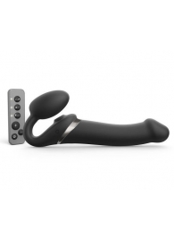 Черный безремневой страпон Multi Orgasm Size L с клиторальной стимуляцией - Strap-on-me - купить с доставкой в Оренбурге