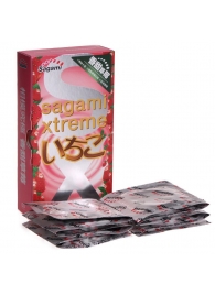 Презервативы Sagami Xtreme Strawberry c ароматом клубники - 10 шт. - Sagami - купить с доставкой в Оренбурге